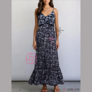 3/$25 CeCe Black and White Floral Maxi Dress